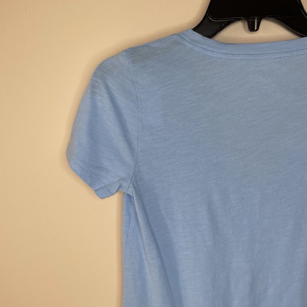 J.CREW T-Shirt Women XS Light Blue Slub Cotton V-Neck Tee NEW Slim-Fit H5967 - Picture 7 of 13